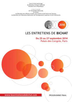 Programme final 2014 - Les Entretiens de Bichat