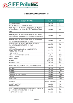 Liste des exposants au 12 mars 2014