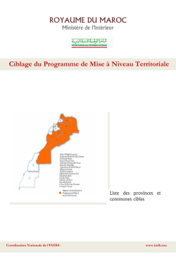 Ciblage du Programme de Mise &agrave; Niveau Territoriale