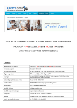 Brochure Logiciel Transfert Argent pour agences et