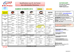 SAMEDI 29 MARS 2014 Qualifications aux Ch. de