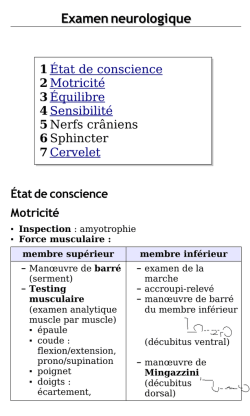 Examen neurologique