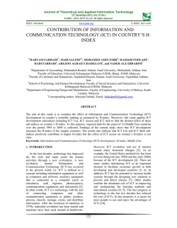 Contribution of Information and Communication Technology (ICT) in Country&rsquo;S H-Index