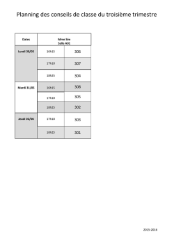 Planning des conseils de classe du troisi&egrave;me trimestre