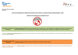 LISTE DES ORGANISMES DE FORMATION HABILITES PAR