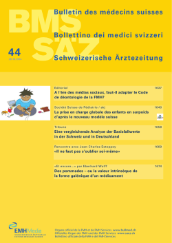 Bulletin des m&eacute;decins suisses 44/2014