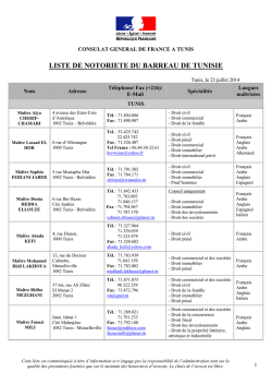 le consulat general de france a tunis