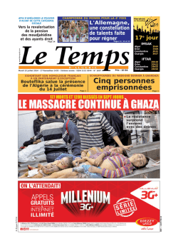 LE TEMPS D ALGERIE DU 15.07.2014