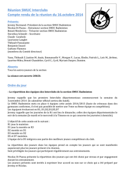 Interclubs Séniors 16 octobre 2014
