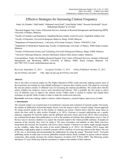 Effective Strategies for Increasing Citation Frequency