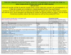 FINI LES LONGUES FILES D`ATTENTE, ACHETEZ VOS MANUELS