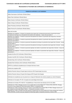 Télécharger la liste des dernières certifications recensées