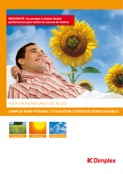 POUr Un AvEnIr SAnS FUEl nI GAz Dimplex renD