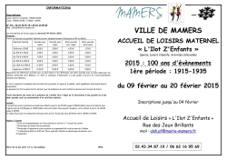 Programme Accueil de loisirs pour les maternels