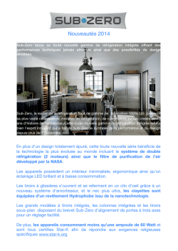 Nouveaut&eacute;s 2014 - Sub-Zero