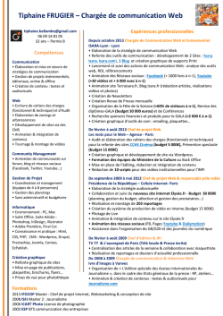 Tiphaine FRUGIER &ndash; Charg&eacute;e de communication Web