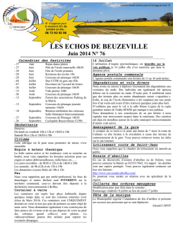 LES ECHOS DE BEUZEVILLE Juin 2014 N&deg; 76