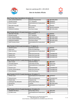 liste de r&eacute;sultats officiels