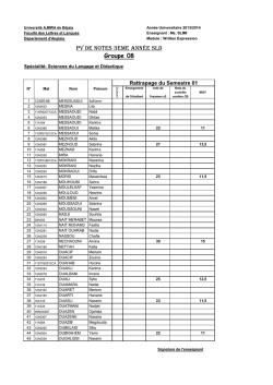 PV de notes 3eme ann&eacute;e SLD Groupe 08 - E