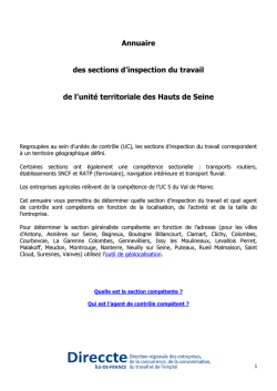 Annuaire des sections d`inspection du travail de l`unité