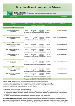 Obligations disponibles en march&eacute; primaire