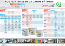 NOS PEINTURES DE LA GAMME BATIMENT