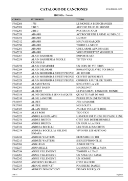 catalogo de canciones