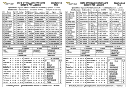 LISTE OFFICIELLE DES PARTANTS OFFERTE PAR