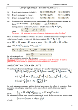 Corrig&eacute; dynamique : Escalier roulant (CCP MP 14