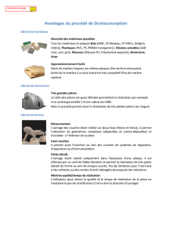 Avantages du proc&eacute;d&eacute; de Stratoconception