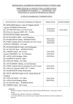 republique algerienne democratique et populaire direction de la
