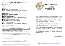 Saint Ambroise Infos - Paroisse Saint Ambroise