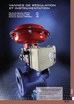 VANNES DE R&Eacute;GULATION ET INSTRUMENTATION
