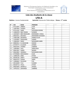 Liste des étudiants de la classe