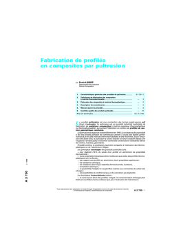 Fabrication de profilés en composites par pultrusion