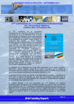 RAPPORTS POUR LE BULLETIN &ndash; SEPTEMBRE 2014