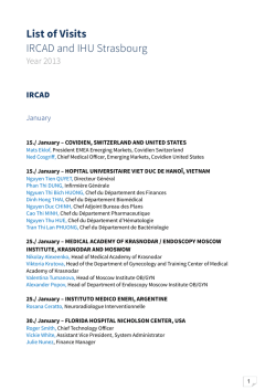 Liste Visites Ann&eacute;e 2013