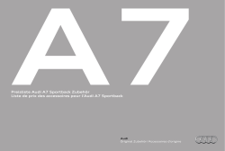 Preisliste Audi A7 Sportback Zubehör Liste de prix des accessoires