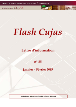 Flash Cujas n&deg; 55 - Biblioth&egrave;que interuniversitaire Cujas