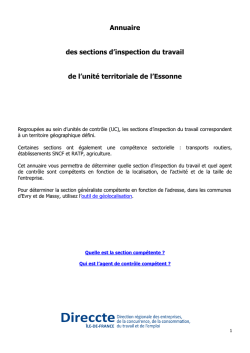 Annuaire des sections d`inspection du travail de l`Essonne
