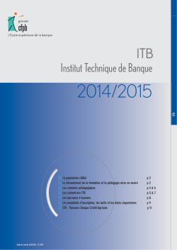 Guide de rentr&eacute;e ITB 2014-2015