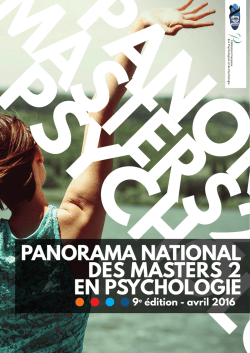 Panorama des Masters 2 de psychologie (2016)