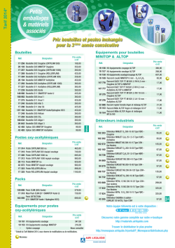Tarif 2014 Petits emballages et mat&eacute;riels associ&eacute;s