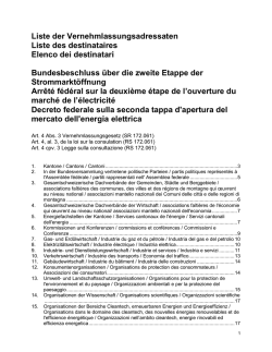 Liste der st&auml;ndigen Vernehmlassungsadressaten