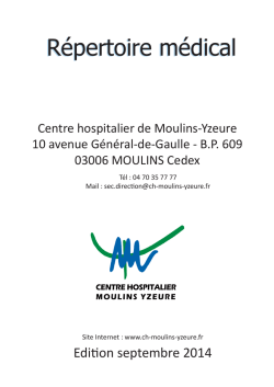 Répertoire médical - Centre Hospitalier de Moulins Yzeure