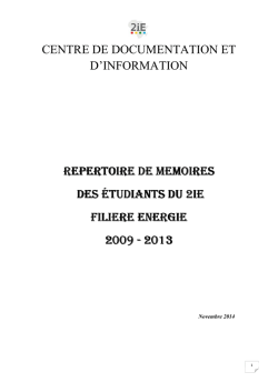 Répertoire de mémoires « ENERGIE