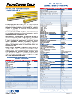 Bulletin de Compatibilit&eacute; FlowGuard Gold