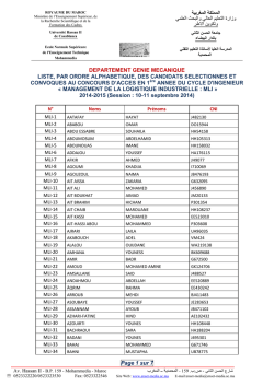 Management de la Logistique Industrielle MLI