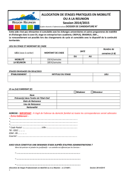 ALLOCATION DE STAGES PRATIQUES EN MOBILITÉ OU A LA