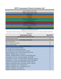 SPOT Assessment Library Inventory List*
